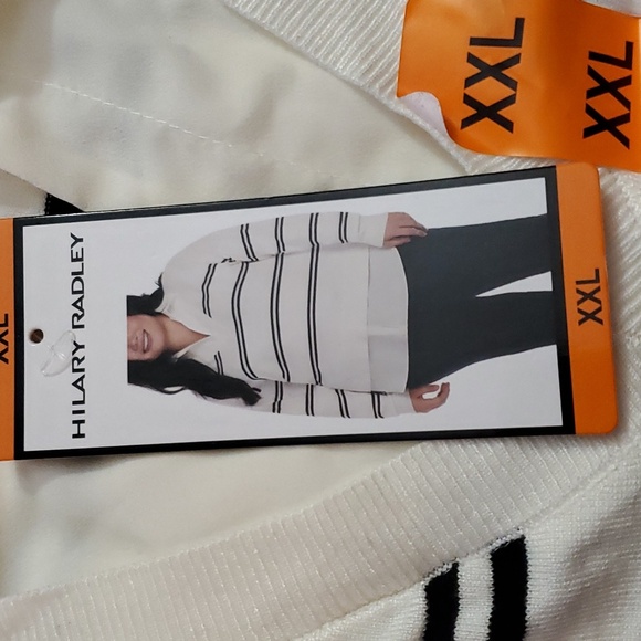 Hilary Hadley off black and white stripe 2XL sweater - Picture 2 of 3